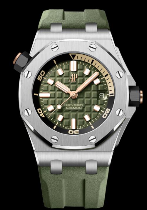 Replica AP Watch Audemars Piguet Royal Oak Offshore Diver Stainless Steel Green 15720ST.OO.A052CA.01